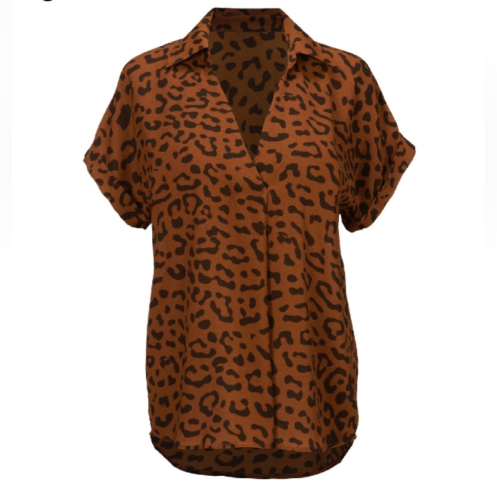 Cabi I 4345 cheetah print Replay top NWOT